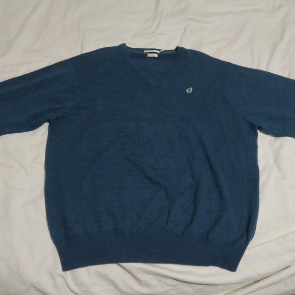 Peter Millar 100%Merino Wool V-Neck Sweater Men XL Teal The Golf